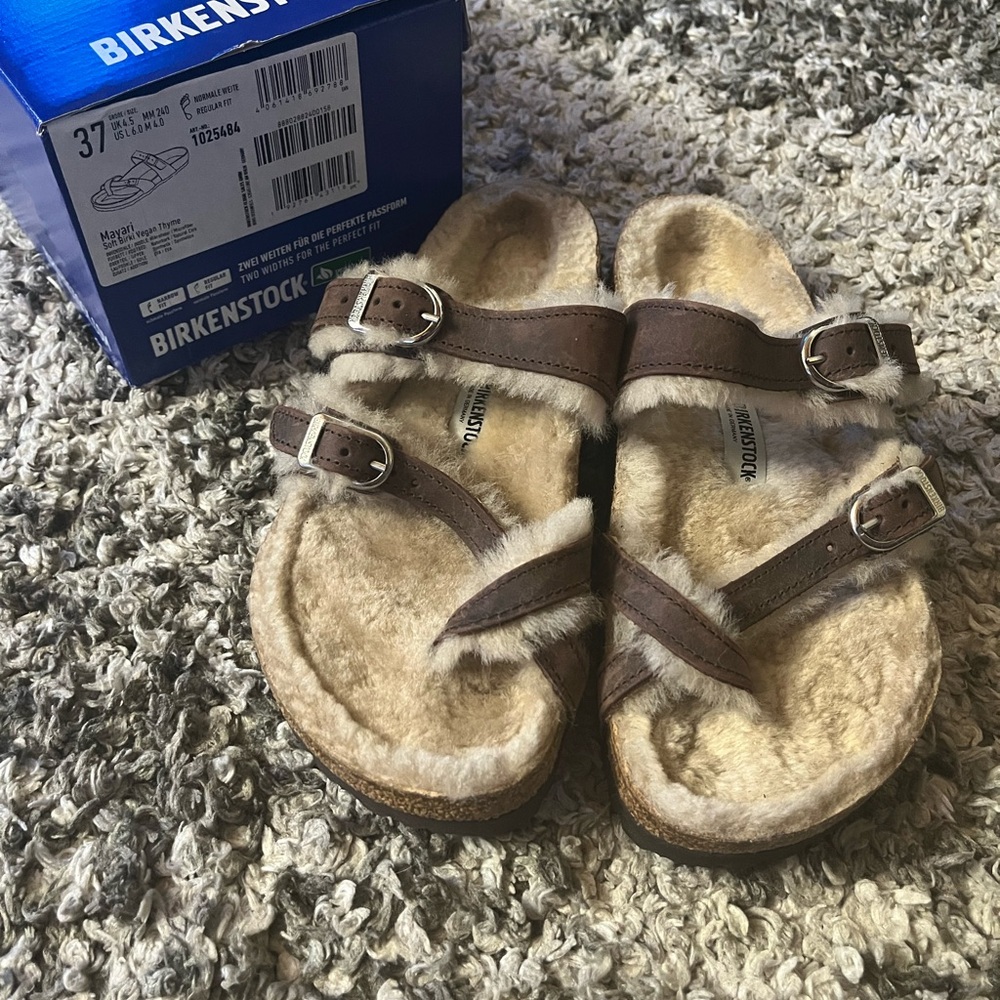 Birkenstock Soft Mayari Shearling Size 37, With Box